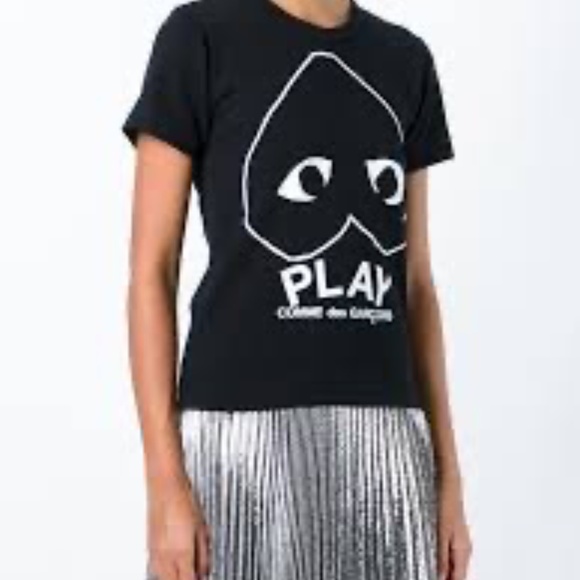 Comme des Garçons PLAY Black Graphic Logo Tee Made in Japan Size L - Picture 2 of 10